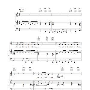 Robbie Williams The Trouble With Me Musik Noten - Piano, Vocal & Guitar Chords - 33358-0