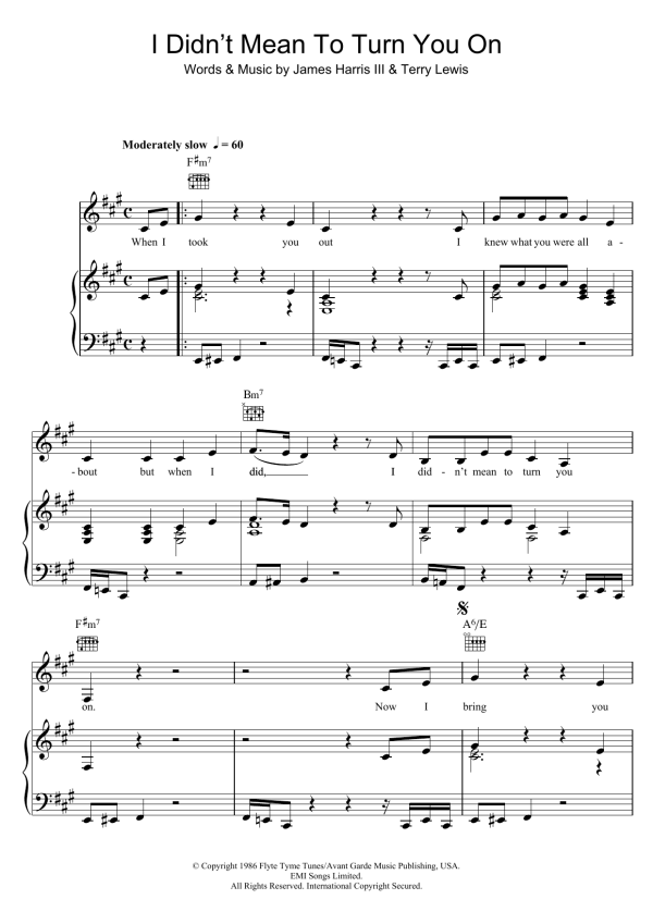 Robert Palmer I Didn't Mean To Turn You On Musik Noten - Piano, Vocal & Guitar Chords - 109023-0