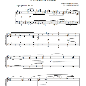 Robert Schumann Piano Concerto In A Minor, Op.54, theme from the First Movement Musik Noten - Piano Solo - 46208-0