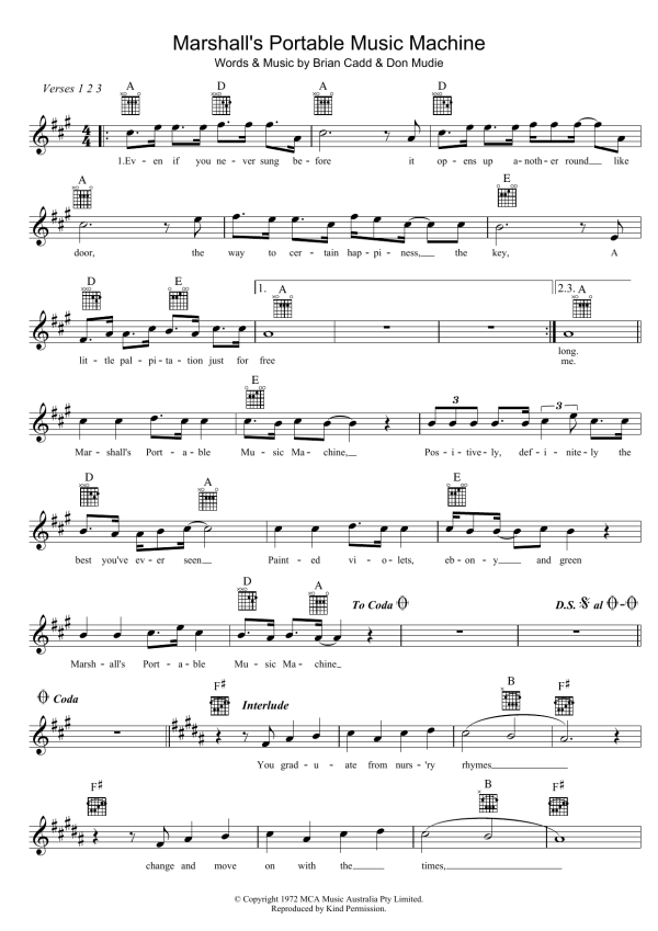 Robin Jolley Marshall's Portable Music Machine Musik Noten - Lead Sheet / Fake Book - 39417-0