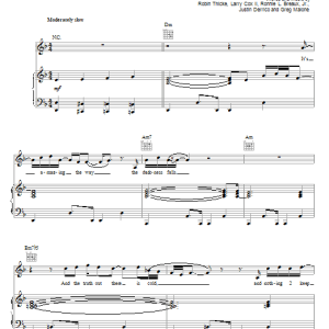 Robin Thicke 2 The Sky Musik Noten - Piano, Vocal & Guitar Chords - 62504-0