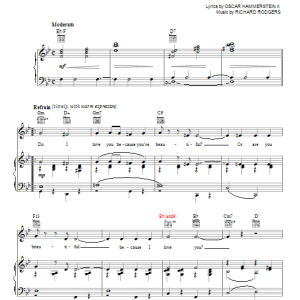 Rodgers & Hammerstein Do I Love You Because You're Beautiful? (from Cinderella) Musik Noten - Piano, Vocal & Guitar Chords - 16757-0