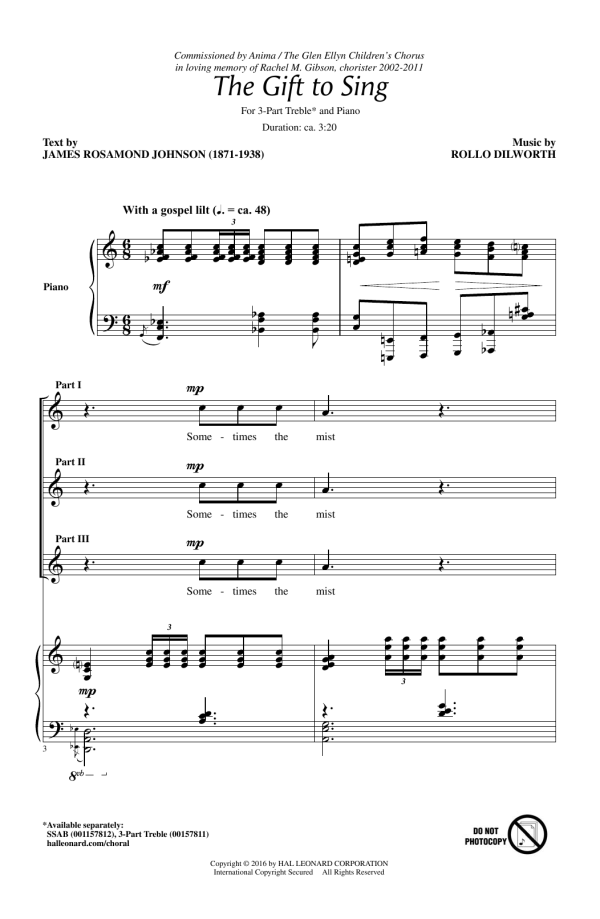 Rollo Dilworth The Gift To Sing Musik Noten - 3-Part Treble Choir - 173899-0