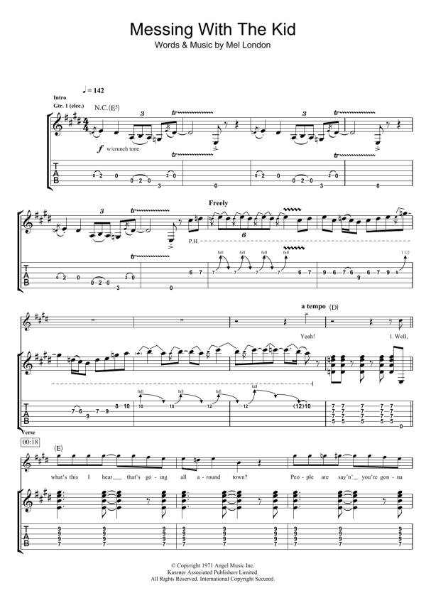 Rory Gallagher Messin' With The Kid Musik Noten - Guitar Tab - 120805-0
