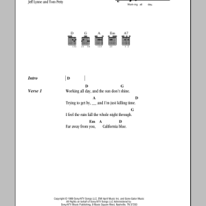 Roy Orbison California Blue Musik Noten - Guitar Chords/Lyrics - 78955-0