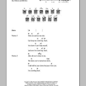 Roy Orbison Crawling Back Musik Noten - Guitar Chords/Lyrics - 78962-0