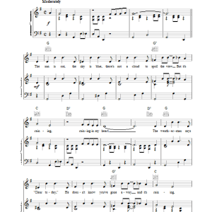 Roy Orbison Raining In My Heart Musik Noten - Piano, Vocal & Guitar Chords - 18482-0