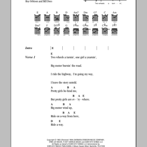 Roy Orbison Ride Away Musik Noten - Guitar Chords/Lyrics - 79020-0