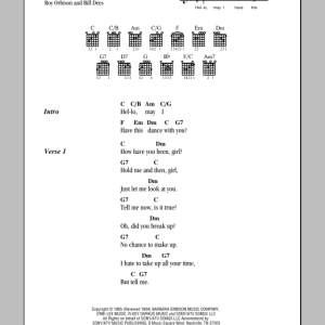 Roy Orbison (Say) You're My Girl Musik Noten - Guitar Chords/Lyrics - 79027-0