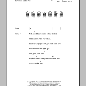 Roy Orbison Twinkle Toes Musik Noten - Guitar Chords/Lyrics - 79011-0