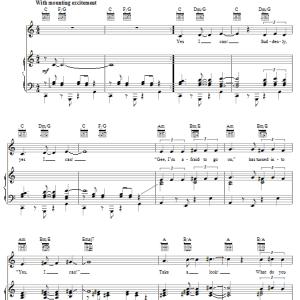 Sammy Davis Jr. Yes I Can Musik Noten - Piano, Vocal & Guitar Chords - 50306-0