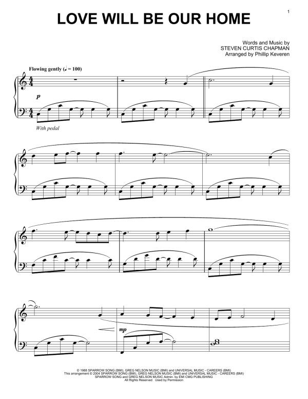 Sandi Patty Love Will Be Our Home (arr. Phillip Keveren) Musik Noten - Piano Solo - 73980-0