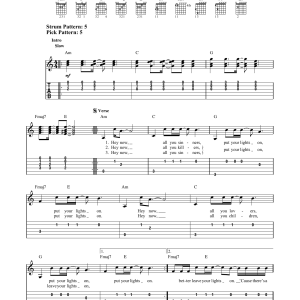 Santana featuring Everlast Put Your Lights On Musik Noten - Easy Guitar Tab - 175621-0