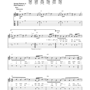 Santana Into The Night Musik Noten - Easy Guitar Tab - 175636-0