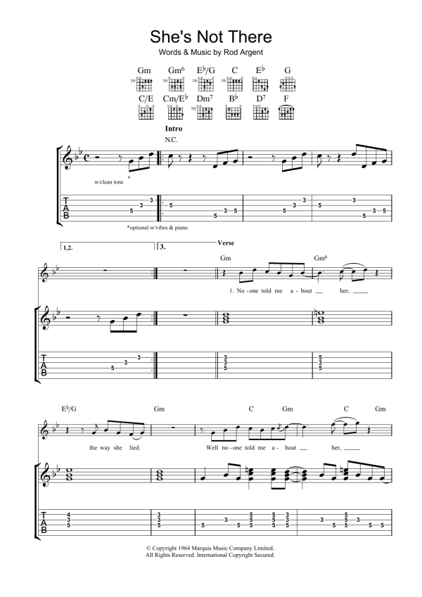 Santana She's Not There Musik Noten - Guitar Tab - 38430-0