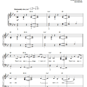 Sara Bareilles Many The Miles Musik Noten - Easy Piano - 69463-0
