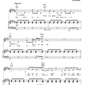 Sara Bareilles Say You're Sorry Musik Noten - Piano, Vocal & Guitar Chords - 76597-0