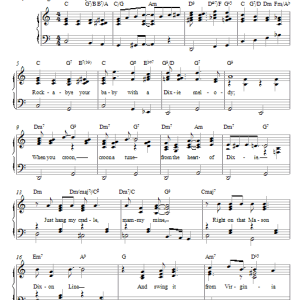 Schwartz Rock-A-Bye Your Baby (With A Dixie Melody) Musik Noten - Piano Solo - 21566-0
