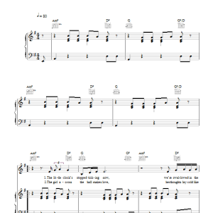Scott Walker Montague Terrace In Blue Musik Noten - Piano, Vocal & Guitar Chords - 47804-0