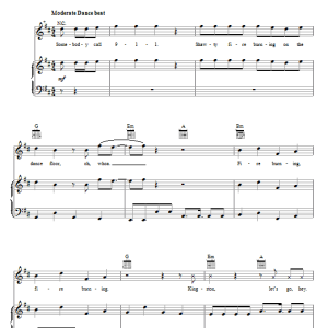 Sean Kingston Fire Burning Musik Noten - Piano, Vocal & Guitar Chords - 70714-0