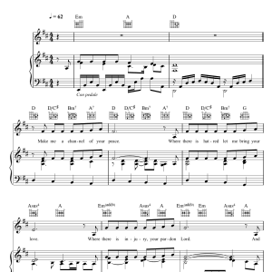 Sebastian Temple Make Me A Channel Of Your Peace (Prayer Of St.Francis) Musik Noten - Piano, Vocal & Guitar Chords - 104353-0