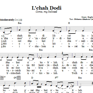 Sephardic Folk Tune L'chah Dodi (Come, My Beloved) Musik Noten - Lead Sheet / Fake Book - 66580-0
