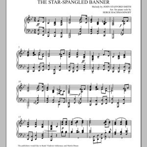 Serge Rachmaninoff The Star Spangled Banner Musik Noten - Piano Solo - 91040-0