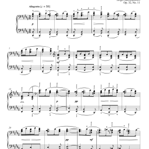 Sergei Rachmaninoff Prelude In B Major, Op. 32, No. 11 Musik Noten - Piano Solo - 99699-0