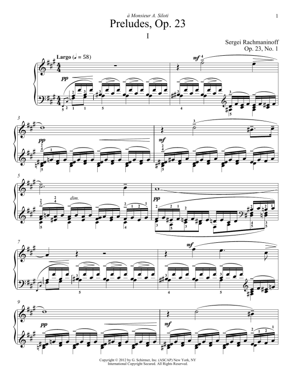 Sergei Rachmaninoff Prelude In F-Sharp Minor, Op. 23, No. 1 Musik Noten - Piano Solo - 93267-0