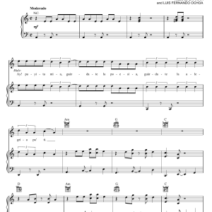 Shakira featuring Alejandro Sanz La Tortura Musik Noten - Piano, Vocal & Guitar Chords - 53006-0