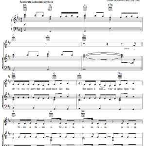Shakira featuring Wyclef Jean Hips Don't Lie Musik Noten - Piano, Vocal & Guitar Chords - 55358-0