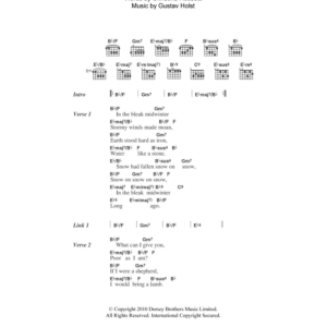 Shawn Colvin In The Bleak Midwinter Musik Noten - Guitar Chords/Lyrics - 103327-0