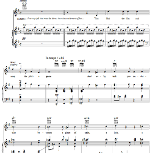 Sherman Brothers A Spoonful Of Sugar (from Mary Poppins: The Musical) Musik Noten - Piano, Vocal & Guitar Chords - 58890-0