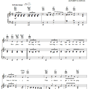 Sherman Brothers The Beautiful Briny Sea Musik Noten - Piano, Vocal & Guitar Chords - 28454-0