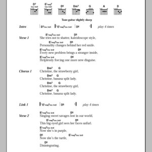 Siouxsie & The Banshees Christine Musik Noten - Guitar Chords/Lyrics - 101305-0