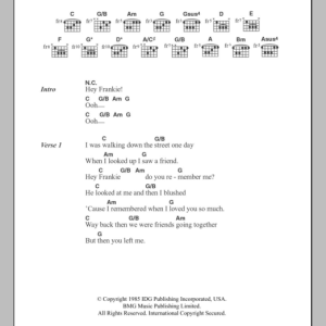 Sister Sledge Frankie Musik Noten - Guitar Chords/Lyrics - 102411-0