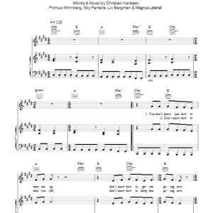 Sky Ferreira One Musik Noten - Piano, Vocal & Guitar Chords - 107267-0