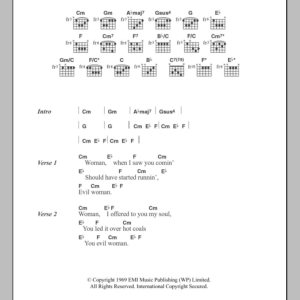 Spooky Tooth Evil Woman Musik Noten - Guitar Chords/Lyrics - 102283-0