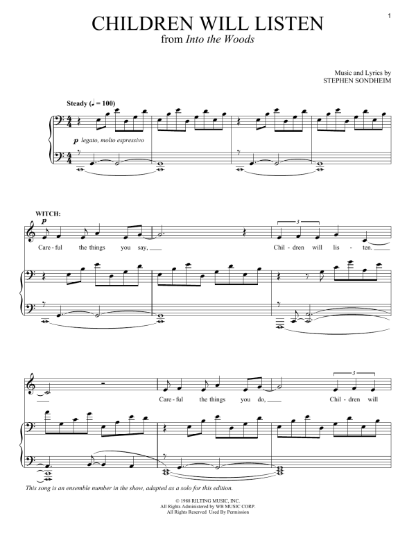 Stephen Sondheim Children Will Listen (from Into The Woods) Musik Noten - Piano & Vocal - 76699-0