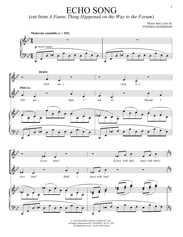 Stephen Sondheim Echo Song Musik Noten - Piano & Vocal - 175589-0