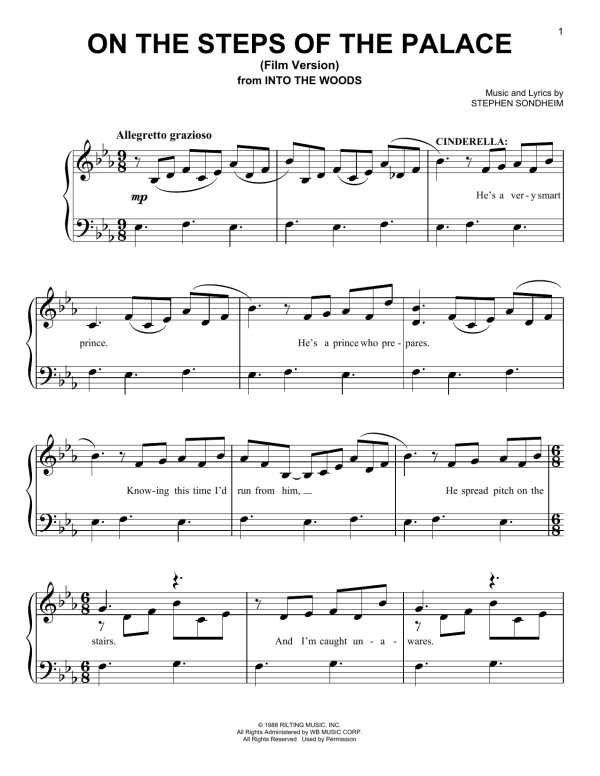 Stephen Sondheim On The Steps Of The Palace (Film Version) (from Into The Woods) Musik Noten - Easy Piano - 157721-0