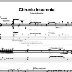 Steve Vai Chronic Insomnia Musik Noten - Guitar Tab - 76841-0