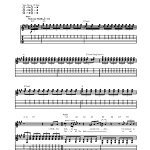 Stevie Ray Vaughan Lookin' Out The Window Musik Noten - Guitar Tab - 75392-0