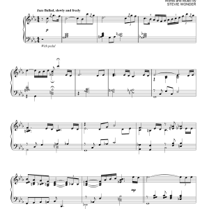 Stevie Wonder Ribbon In The Sky [Jazz version] Musik Noten - Piano Solo - 163863-0