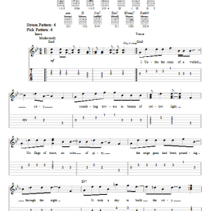 Sting Fortress Around Your Heart Musik Noten - Easy Guitar Tab - 21622-0