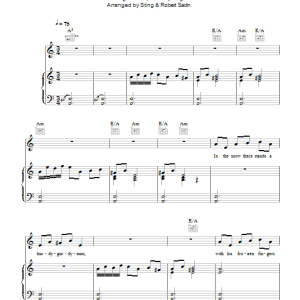 Sting Hurdy-Gurdy Man Musik Noten - Piano, Vocal & Guitar Chords - 49707-0