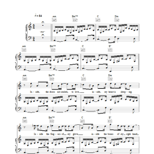 Sting Inside Musik Noten - Piano, Vocal & Guitar Chords - 25761-0