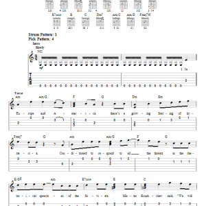 Sting Russians Musik Noten - Easy Guitar Tab - 21625-0