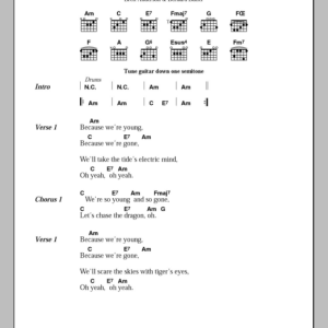Suede So Young Musik Noten - Guitar Chords/Lyrics - 107762-0