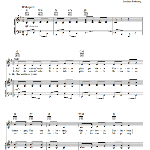 Swabian Folksong Auf De Schwab'sche Eisebahne Musik Noten - Piano, Vocal & Guitar Chords - 69198-0
